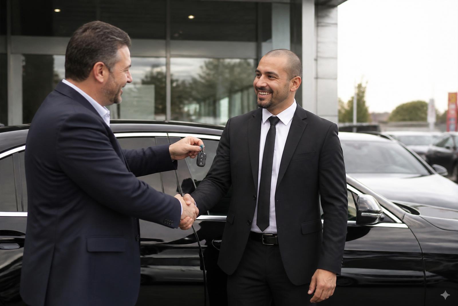 Remise des clés d'un véhicule à un chauffeur